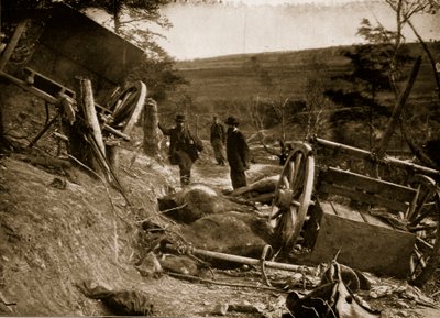 Effect of Explosion of 32-pound Shell from Massachusetts Artillery, 1861-65 by Mathew B. Brady